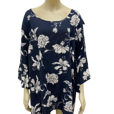 Autograph Womens  Size 22 3/4 Sleeve Top Navy / White 