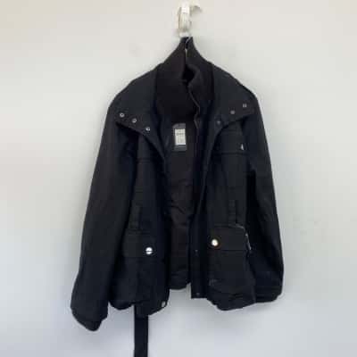 City Chic Black Utility Rib Trim Jacket  Size L 