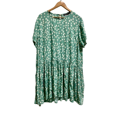 Mister Zimi Womens  Size 16 Casual Dress Green / Off White / Pattern 