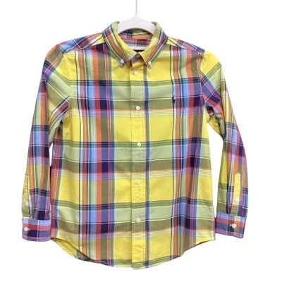 Ralph Lauren Kids  Size 7 Button Down Shirt  Blue / Checked / Yellow 