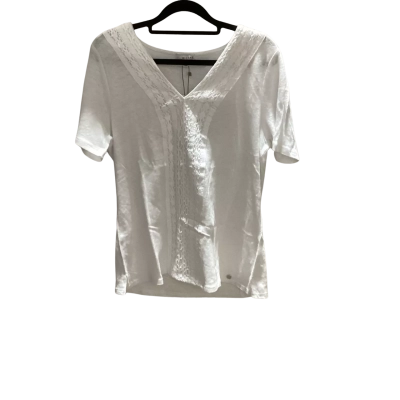 W. Lane Womens  Size M V-Neck Top White RRP $59.99