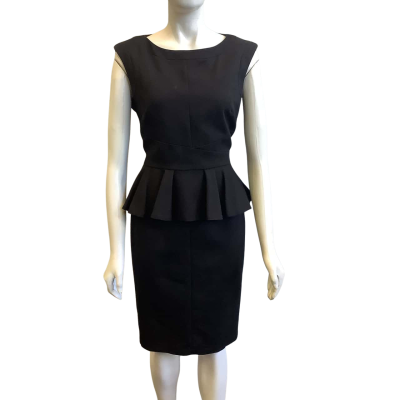 Cue Women's Size 12 Sleeveless Midi Dress Black  