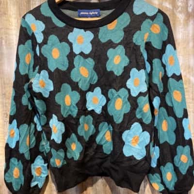 Princess Highway 60’s Daisy Sweater  Size 10 Crew Neck Jumper Multicoloured 