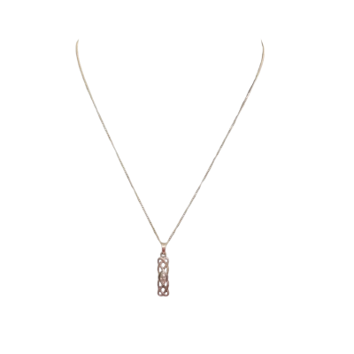Silver (925) Chain and Pendant Celtic Knot Design with Clear Stone