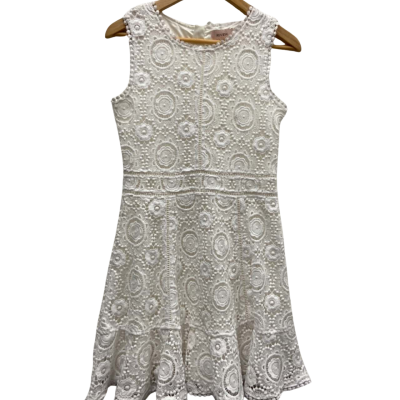 Review Womens  Size 8 Midi / Sleeveless Dress  White 