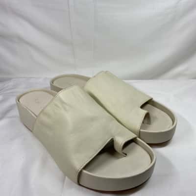 SOL SANA CREAM OFF WHITE SANDALS TOE LEATHER 40 SUMMER