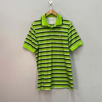Callaway Mens Polo Size M Blue / Green / Striped / White 