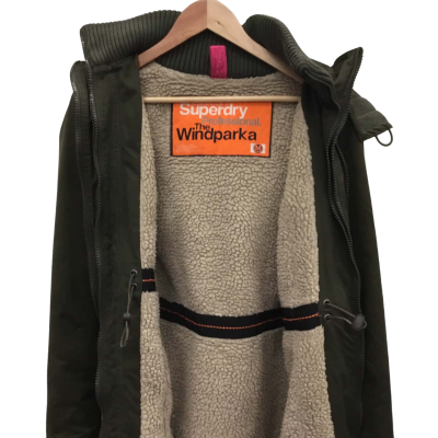 Superdry Mens  Size M Hood Jacket / Winter Coat Green 