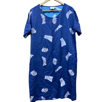 ELK Short Sleeve Dress Navy Blue Size Medium 10