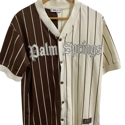 Unisex  Size XS Brown / Cream  Baseball Style Shirt 