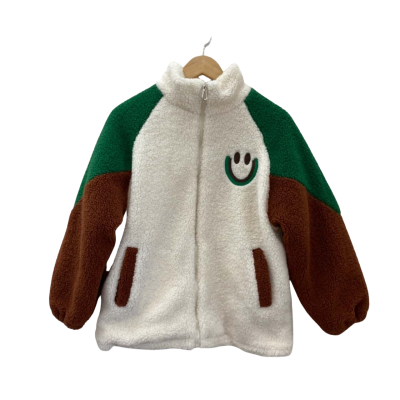  Kids Cream / Green / Brown Size 12-14 Jacket