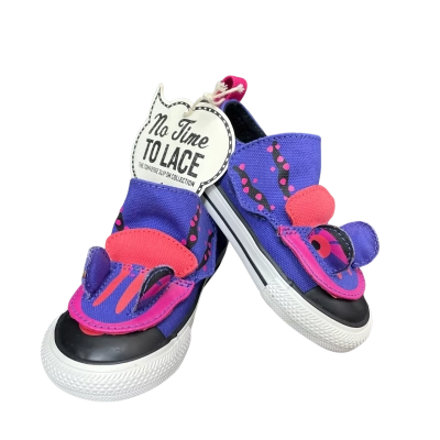Converse Kids Size 7 Black  / Pink  / Purple 