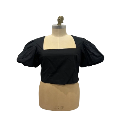 Frame Womens  Size M Short Sleeve Top Black  