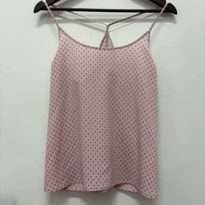 BNWT Elwood Womens  S14 Cami /Shoestring Strap Top Beige / Pink  