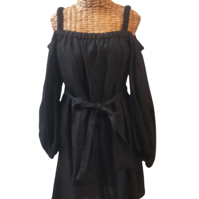 Country Road Womens  Size 12 Ruched Strap Mini Dress Black  