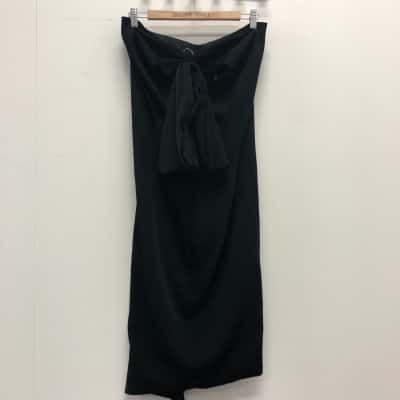 White Closet Womens  Size 12 Midi Dress Black  