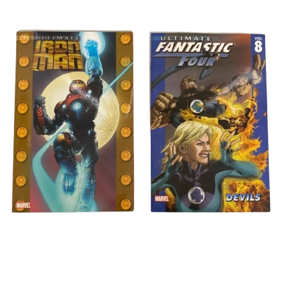Fantastic Four and Iron Man comic books