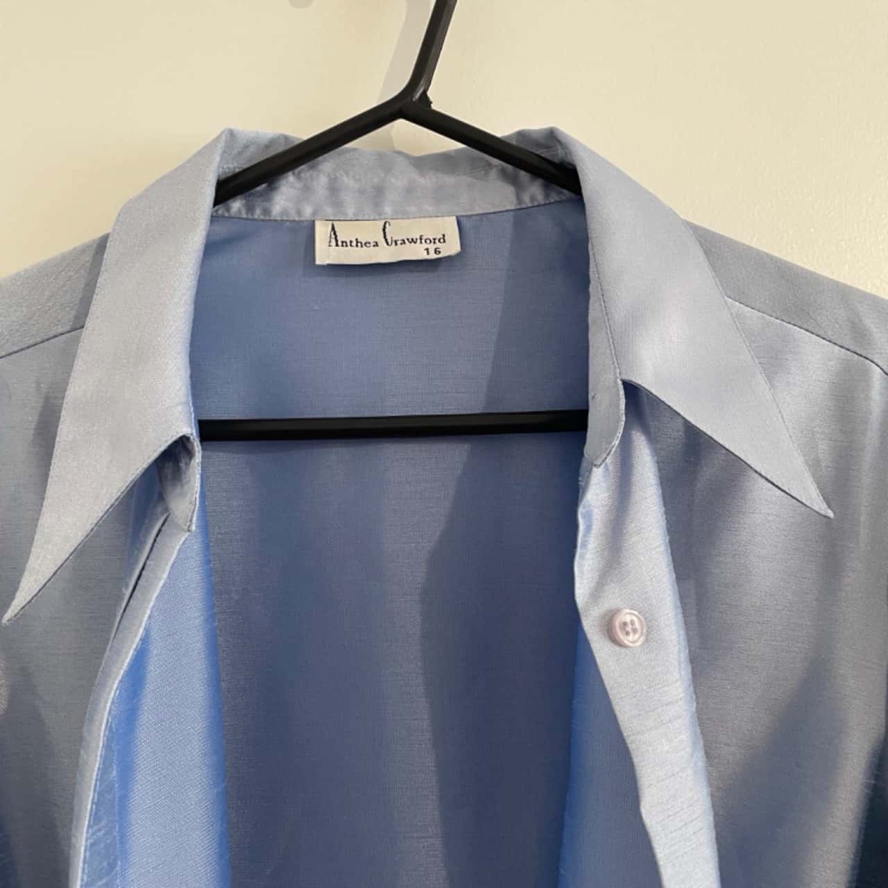 Anthea Crawford Womens Size 16 Long Sleeve Shirt Blue