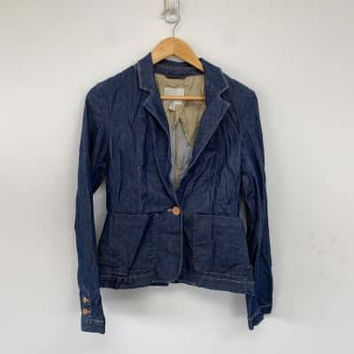 Country Road Blue Denim Blazer Jacket  Size 8 