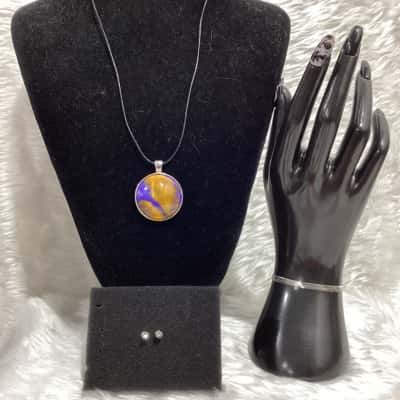  Womens Bracelet / Earrings / Pendant Brown / Purple / Silver 