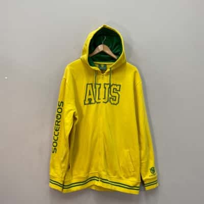 Socceroos Mens  Size XL Hood Jacket Aussie / Green & Gold