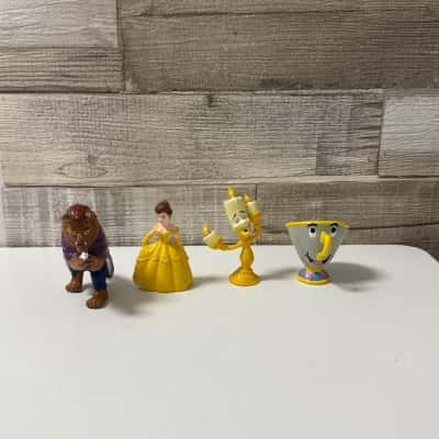 Bundle Of Four Disney - Beauty and the Beast small Plastic toys 