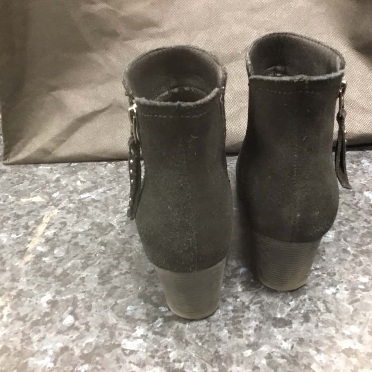 Skechers Black Suede Ankle Boots Size 