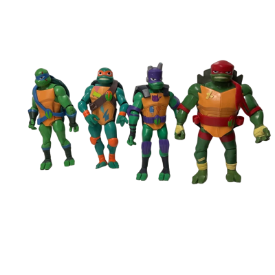 Teenage mutant ninja turtle action figures x 4