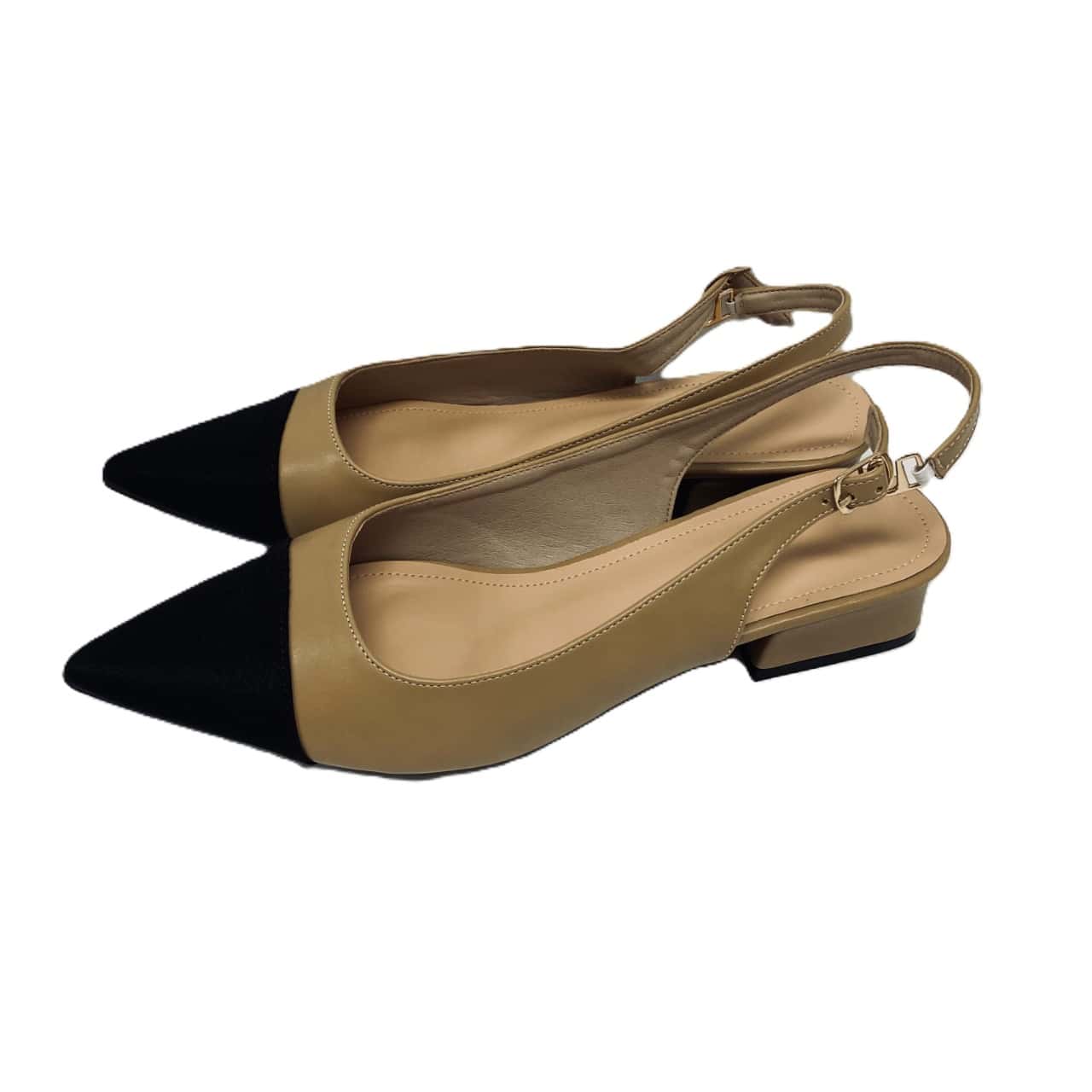 Slingback 50 Black Calfskin Satin Pointed Toe