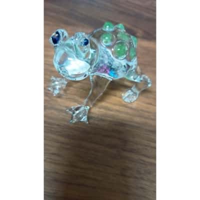 Glass Frog w/Green Accents