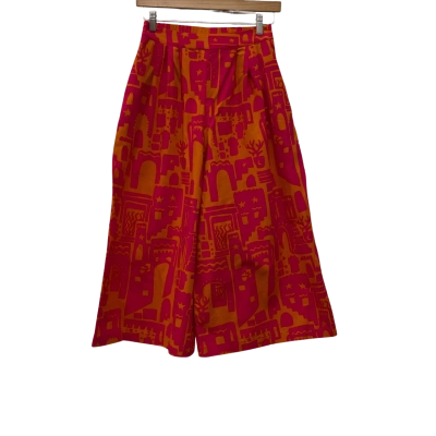 Gorman Womens  Size 8 Wide Leg Pants Orange / Pattern / Pink  