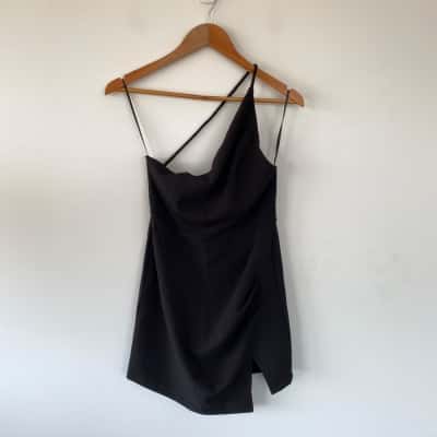 Luvalot Black One Shoulder Mini Dress  Size 10 