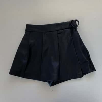 Zara Black Leather Look Skort Size 4 / 5 