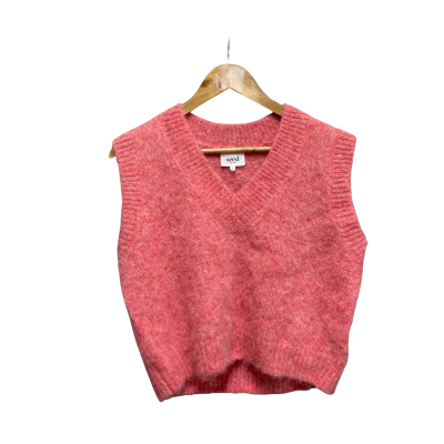 Seed Heritage Womens  Size S Alpaca-blend Vest Coral 