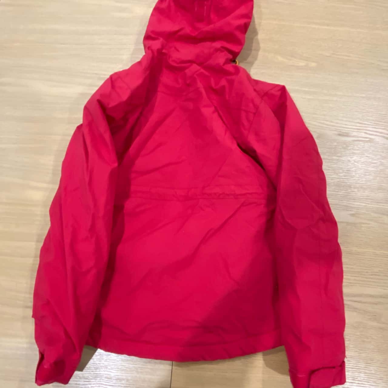 red waterproof winter coat