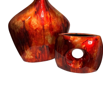 Multicoloured ceramic Bud and donut vases 