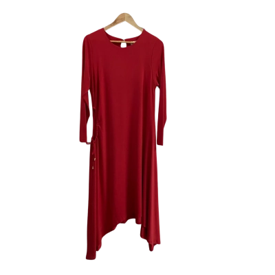 Estelle Womens  Size 14 Jersey Ruched Dress Scarlet Red
