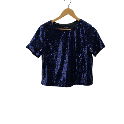 New Look Womens  Size 10 Blue Sequin Top