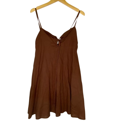 Cotton On Womens  Size 10 Shoestring Strap Dress Brown 