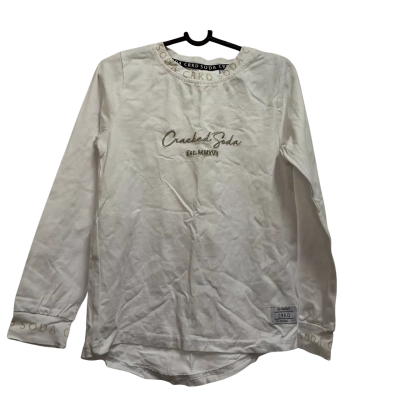 Cracked Soda Kids  Size 7 Long Sleeve Top White 