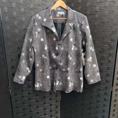 Black Pepper Womens  Size 16 jacket Black  / Grey / White 