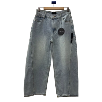 White Fox Jessica Cropped Barrel Leg Jeans Light Blue Size M