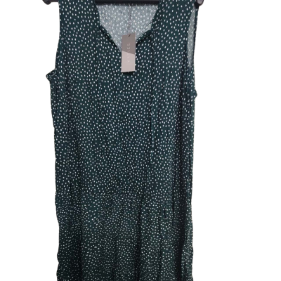 Katies Womens Casual Dress Green / Polka Dot / White 