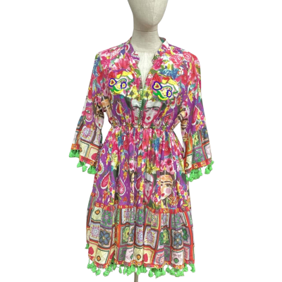  Amtica Santoria by Giacomo Cinque One Size Mini Dress Multicoloured 