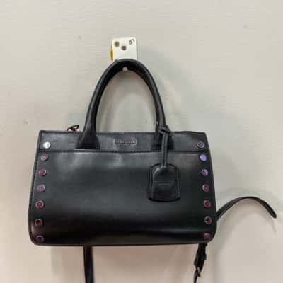 Oroton Womens Handbag Leather Black  / Multicoloured Studs