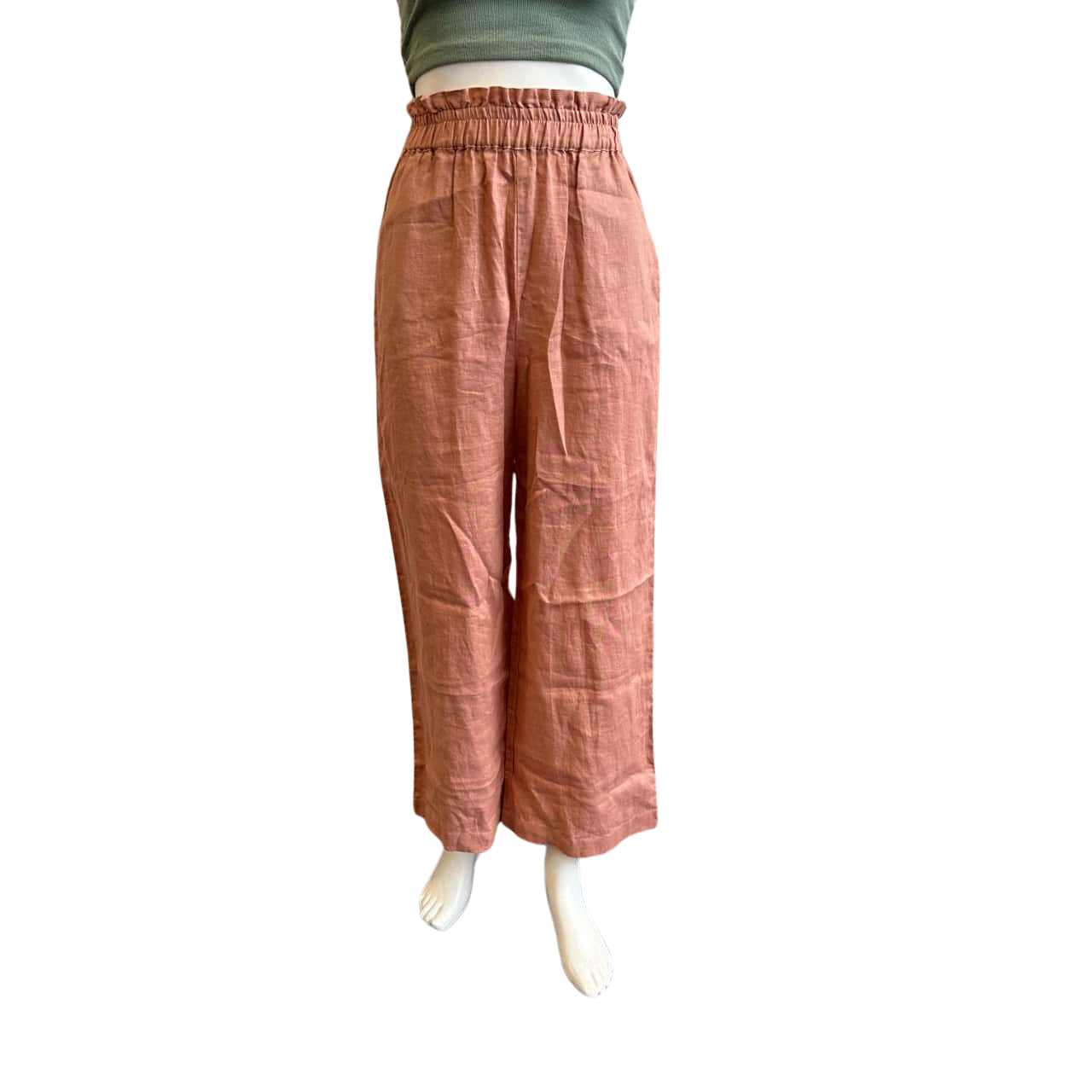 BNWT Sportsgirl Women's Size 8 100 Linen High Waist Wide Leg Pant