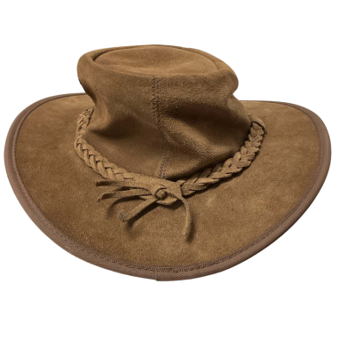 Unisex Barmah squashy hat in a bag size medium brown 