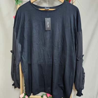 Womens City Chic Black Sweet Detail Jumper Size 18 RRP $89.95