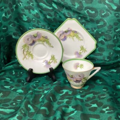 Vintage Royal Doulton “Glamis Thistle” Tea Trio.