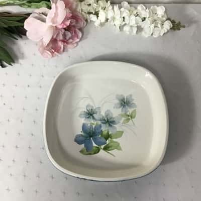 Crown Lynn Cook & Serve Sapphire Floral Pattern Oven Proof Square Baking Dish